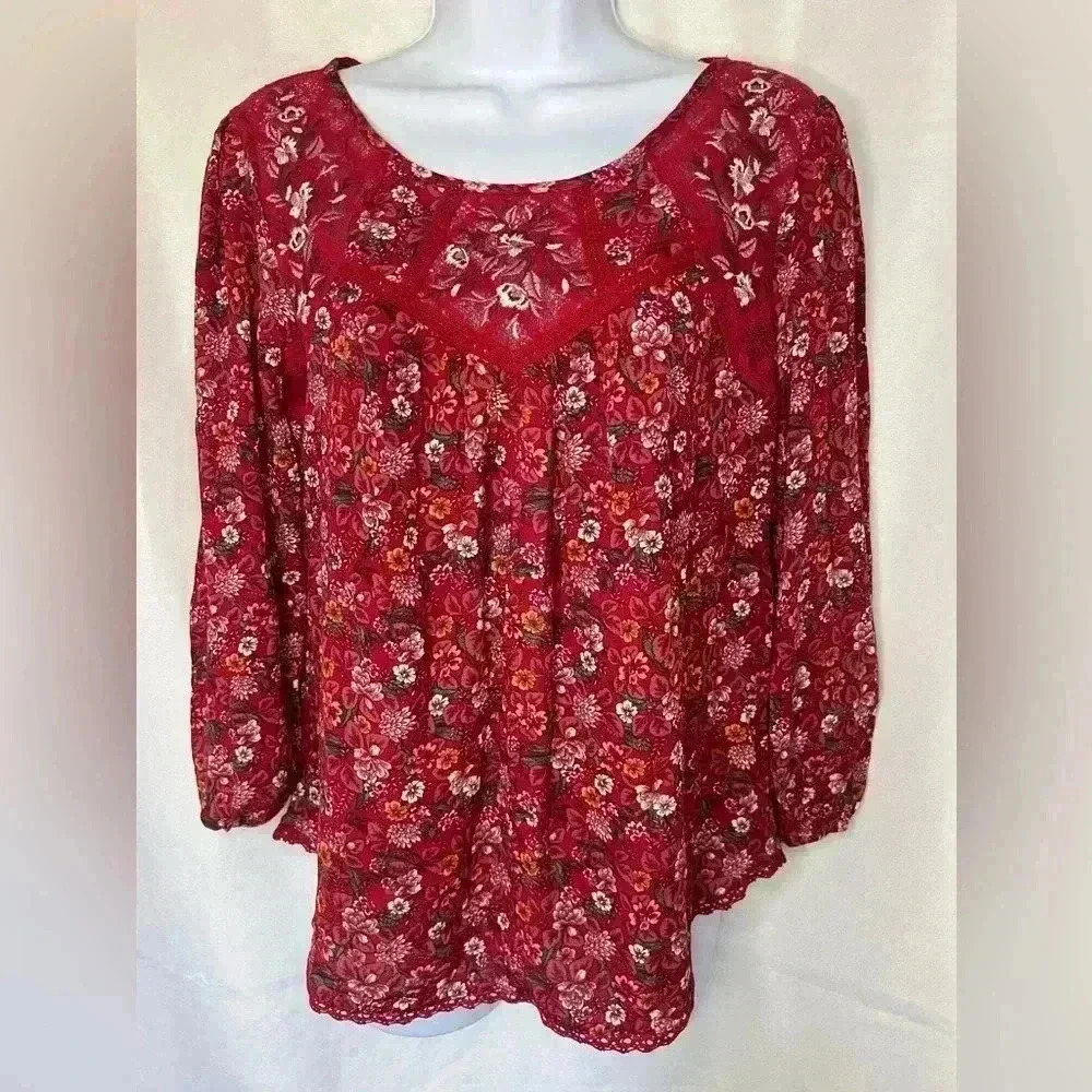 Mason & Belle Red Floral Lace Detail size XS BNWT
